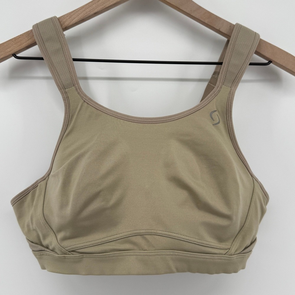 Moving Comfort Maia Sports Bra Tan 36C Underwire 350054 High Impact Activewear